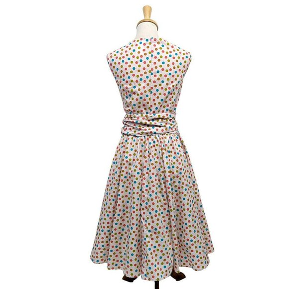 NWOT Wrap Swing Dress in Candy Polka Dots - Picture 3 of 4